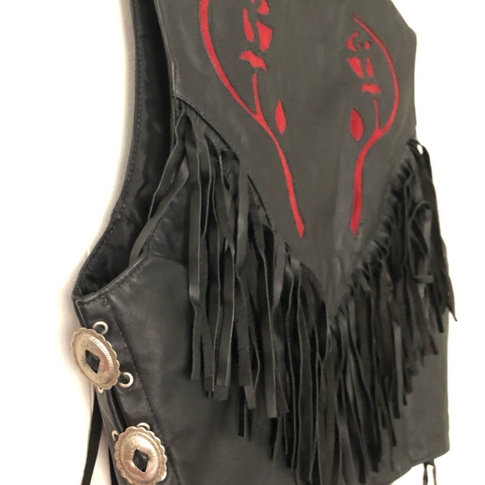 Leather Roses Vest